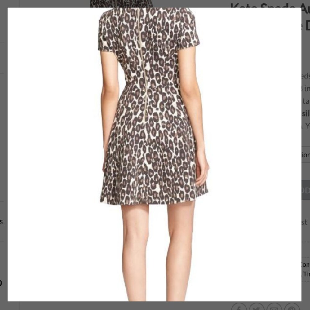 Kate Spade Autumn Leopard Flared Dress 4 nwot - Picture 5 of 14